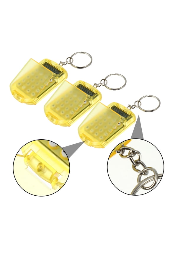 3Pcs Portable Calculator Key Rings with 8 Digit LCD Screen