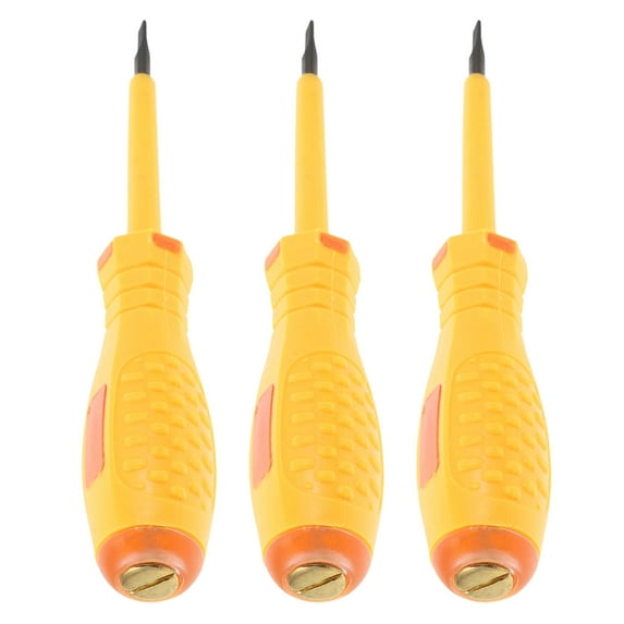 MEIBUTYUP Voltage Tester Screwdriver Set, 3 Pieces Yellow Electrical Test Tools for Safe and Disassembly