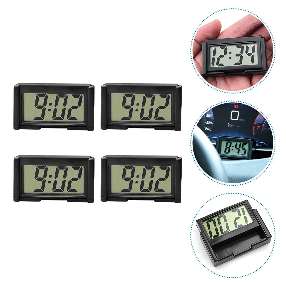 MEIBUTYUP 4 Pcs Digital Clock for Automotive Plastic Clocks for Vehicle ...