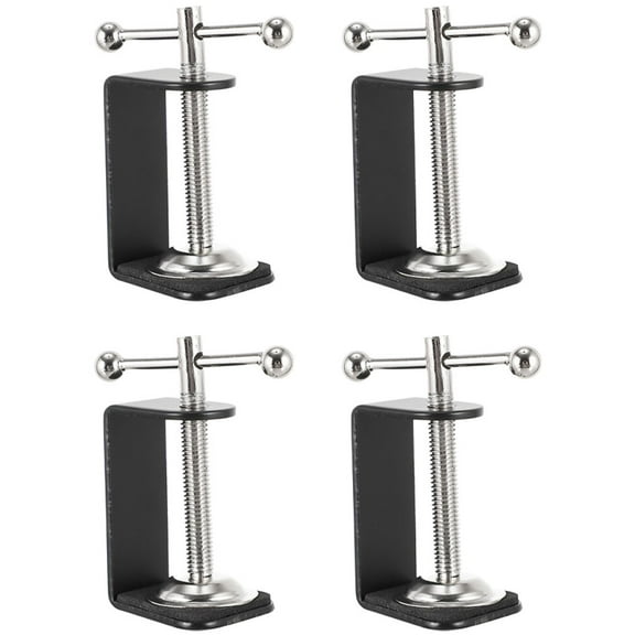 MEIBUTYUP 4Pcs Universal Desk Mount Clamps Metal Base with 360 Degree Rotation for Home Use