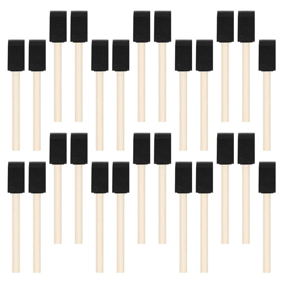 MEIBUTYUP Sketching Sponge Brush Black Wood Sponge 40Pcs For Fine Details