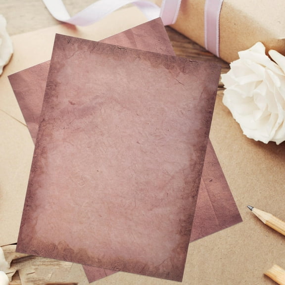 MEIBUTYUP 48 Sheets Vintage Aged Parchment Writing Paper for Letters, Invitations, Crafts, , and Scrapbooking