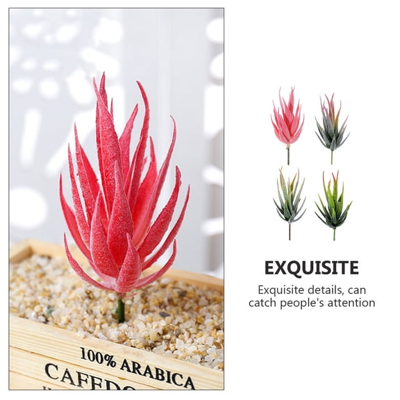 MEIBUTYUP 4Pcs Artificial Aloe Plant Assorted Color Fake Plastic Flower Pot for Home Decoration