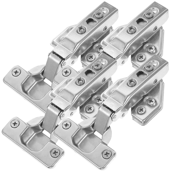MEIBUTYUP Set of 4 Stainless Steel Soft Close Full Overlay Cabinet Hinges and Smooth