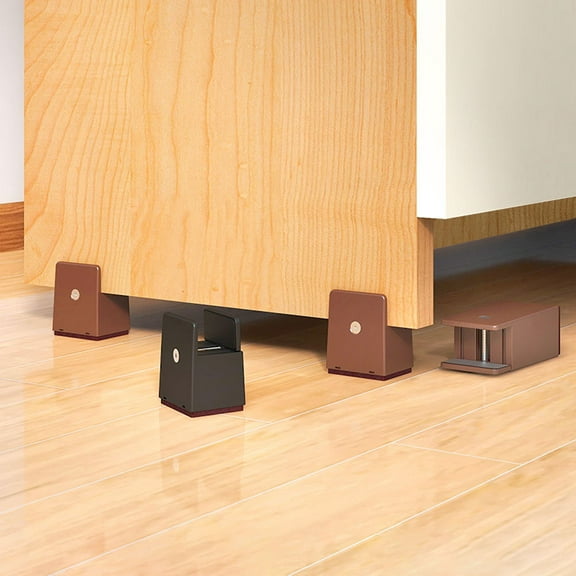 MEIBUTYUP 4Pcs Black Adjustable Bed Risers for Platform Bed Frame Furniture