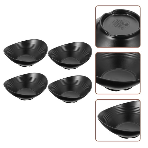 MEIBUTYUP 4-Pack Japanese Style Black Ceramic Breakfast Bowls, Easy to Clean Multi-Purpose Tableware Set