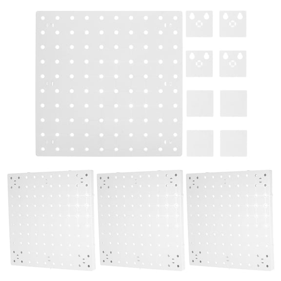 MEIBUTYUP Stylish White ABS Wall Pegboard - Multi-Use, Easy Installation, Space-Saving