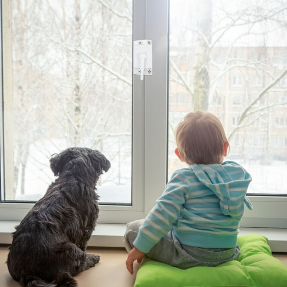 MEIBUTYUP 4-Pack Sliding Window Locks White Zinc Alloy Window Latches for Home Security and Child Safety