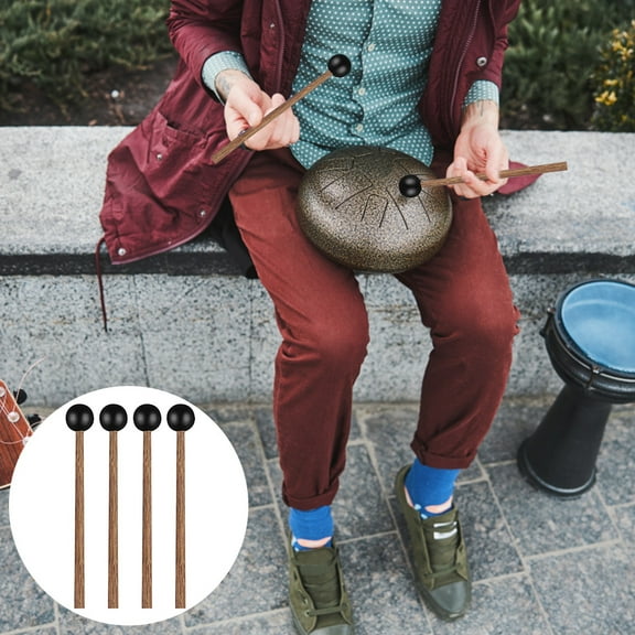 MEIBUTYUP 4pcs Drumsticks for Percussion Instruments Wooden Coffee Musical Sound Production