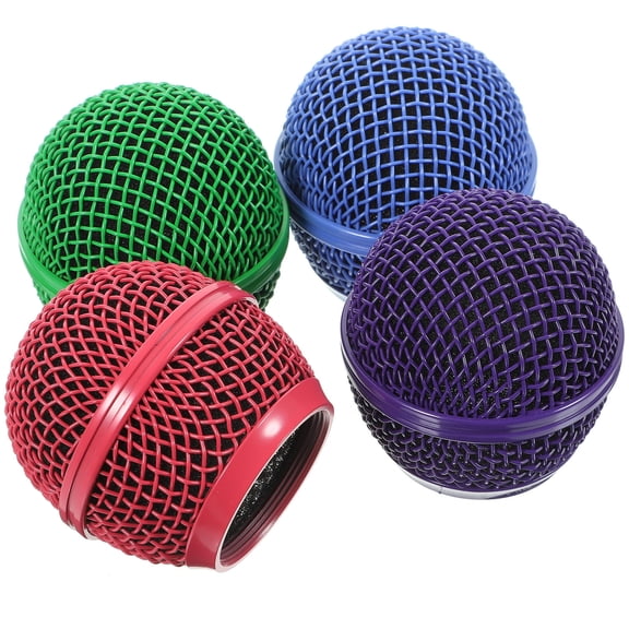 MEIBUTYUP Metal Microphone Mesh Covers, Multi-Color, Easy Installation, 4 Pieces Replacement Accessories