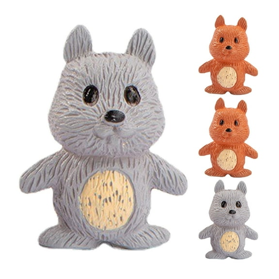 MEIBUTYUP 4Pcs Small Squirrel Statues Lifelike Animal Figures for Outdoor Garden Scene