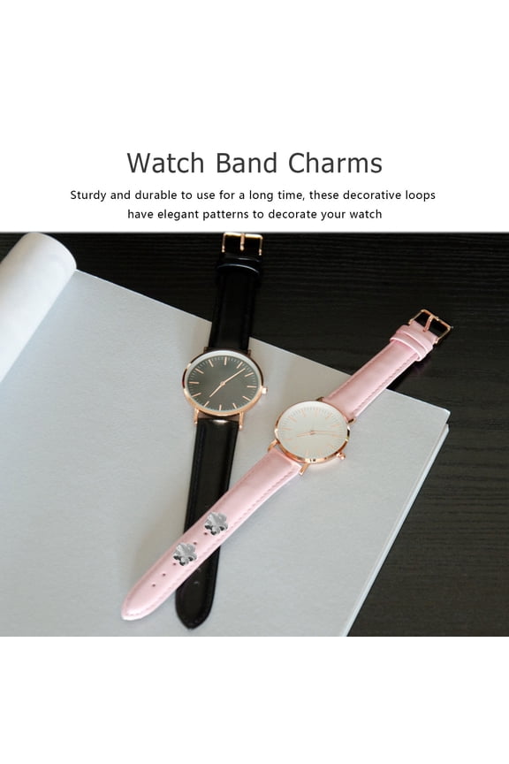 Watch Band Charms Metal Flower Shape 5 Pieces Easy to Use Compatible with Most Watches