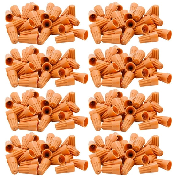 MEIBUTYUP 500Pcs Orange Wire Connector Nuts for Secure Electrical Wire End Connection