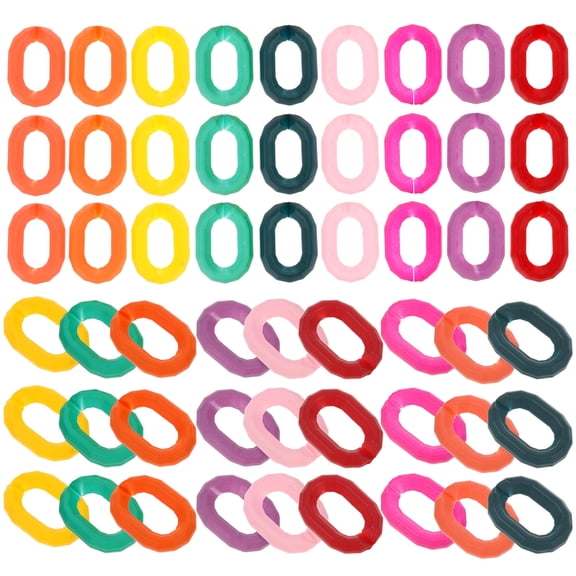 MEIBUTYUP Durable Acrylic Linking Rings Assorted Colors for DIY Jewelry Making 50Pcs
