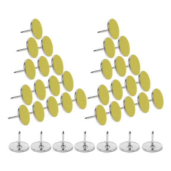 MEIBUTYUP 50-Pack Yellow Reflective Thumbtacks for Outdoor Trail Marking, Driveway, Yard Use with Nylon Steel Build