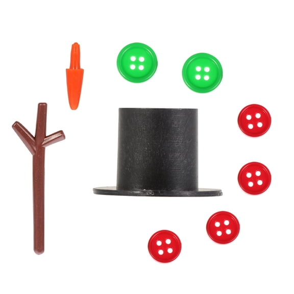 MEIBUTYUP 50Sets Handmade Snowman Accessories Kit with Safety Plastic Carrot Noses