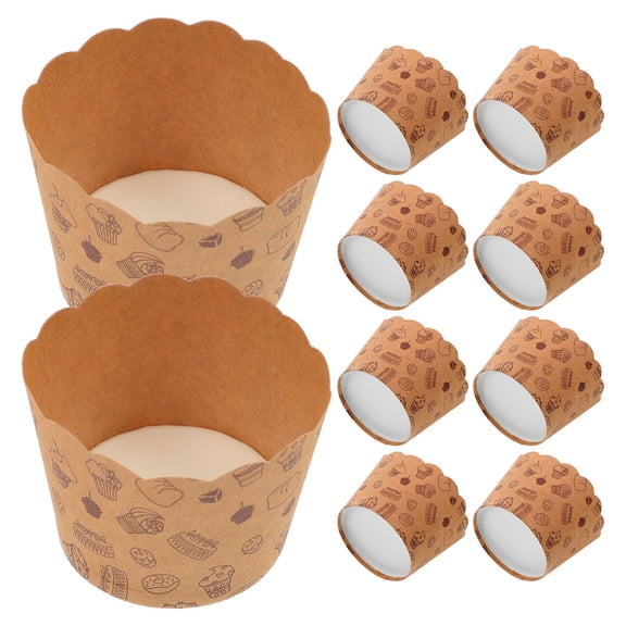 MEIBUTYUP Kraft Paper Cupcake Holders Light Brown for Storage and Desserts 50Pcs