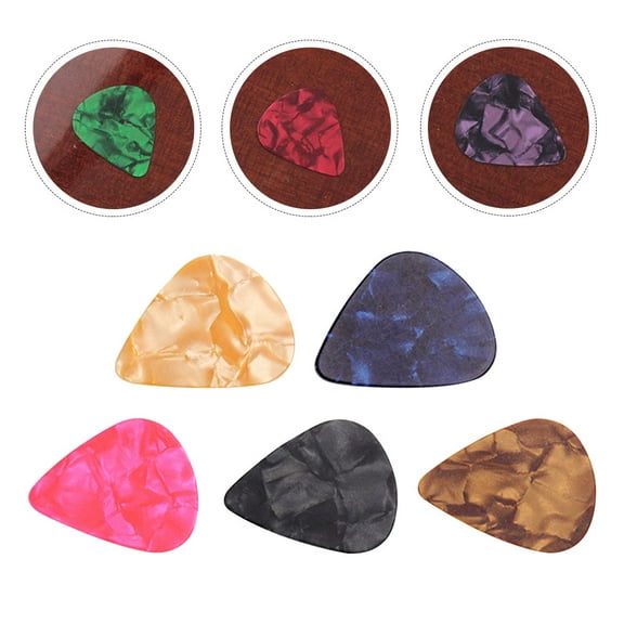 MEIBUTYUP 5Pcs Compact Guitar Picks Lightweight Assorted Colors Ergonomic Design for Guitar