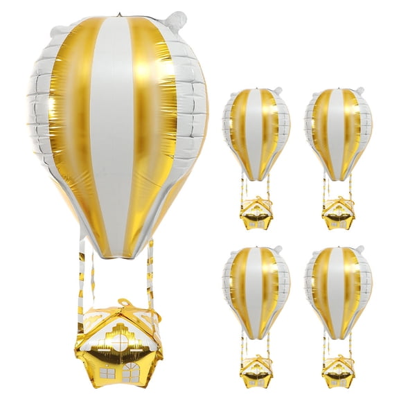 MEIBUTYUP 5Pcs Aluminum Foil Hot Air Balloon Decorations for Graduation Wedding Party Supplies