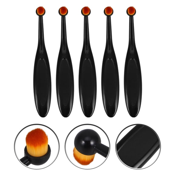 MEIBUTYUP 5-Piece Black Ink Blending Brush Set for Art Supplies and Painting, Soft Bristles for Smooth Blending