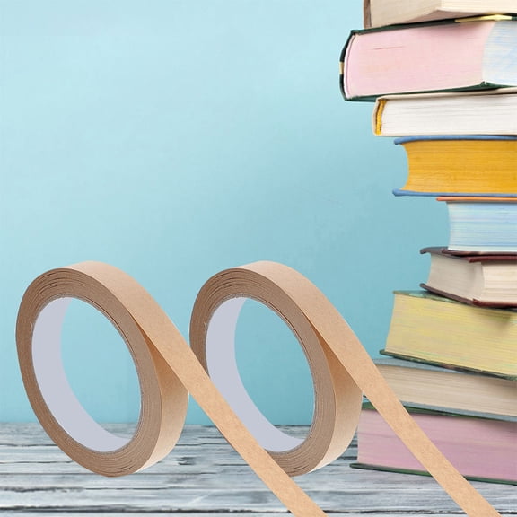 MEIBUTYUP 5-Pack Kraft Paper Tape Light Brown Self-Adhesive Tape for Crafts, Packaging, and Projects