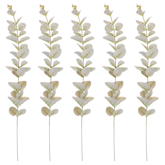 MEIBUTYUP 5-Pack Realistic Golden Artificial Leaves for Home, Office, Party Decoration and Seasonal Display