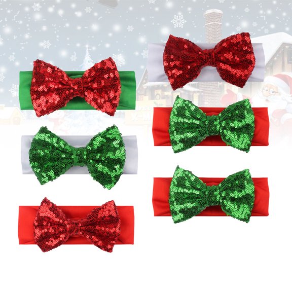 MEIBUTYUP Knot Head Wrap Assorted Color Christmas Headband for Decor 6Pcs