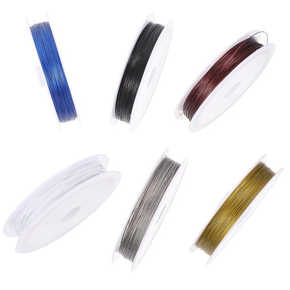 MEIBUTYUP 6Pcs Assorted Color DIY Copper Wire Jewelry Beading String for Bracelets Necklaces