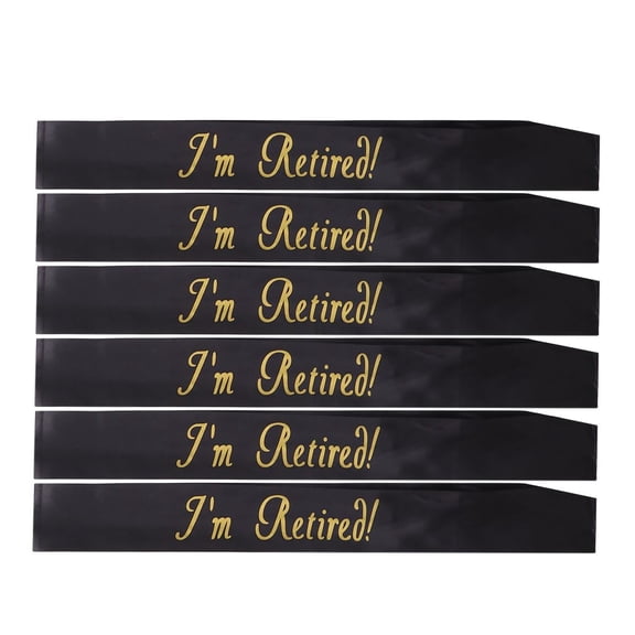 MEIBUTYUP 6-Pack Black Decorative Sashes Made of Fabric for Party, Wedding, and Event Decorations