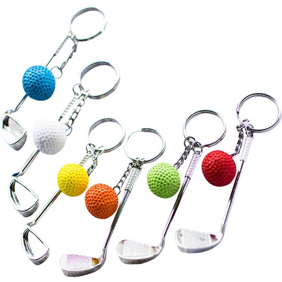 MEIBUTYUP Golf Cart Pendant Keychain Assorted Color Detailed Craftsmanship 6Pcs