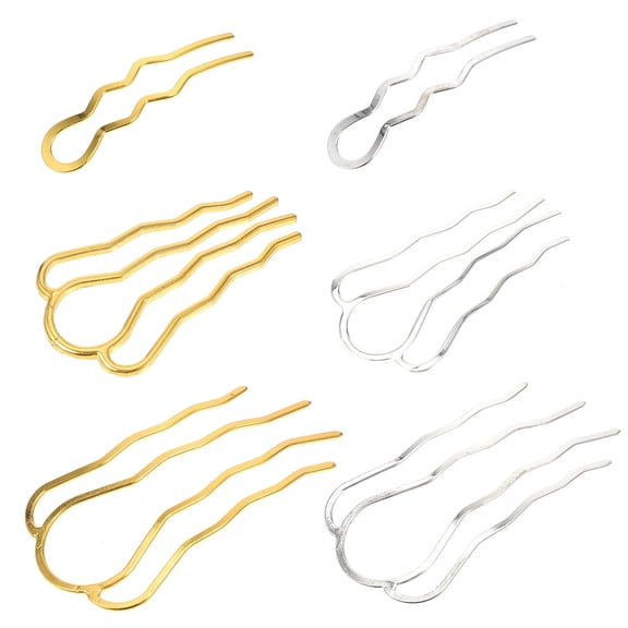 MEIBUTYUP 6 Pcs Assorted Color U Shaped Alloy Hair Clips 0.5x4.5cm Hair Styling Accessories for Daily Use