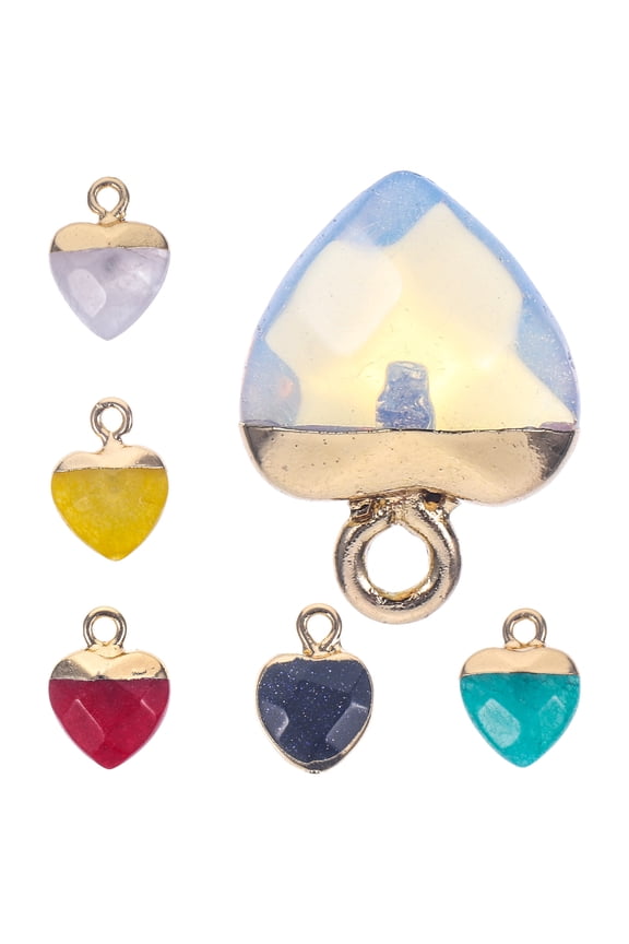 6 Pieces Heart-Shaped Pendant Charms for Handmade Jewelry Making and Craft Accessories