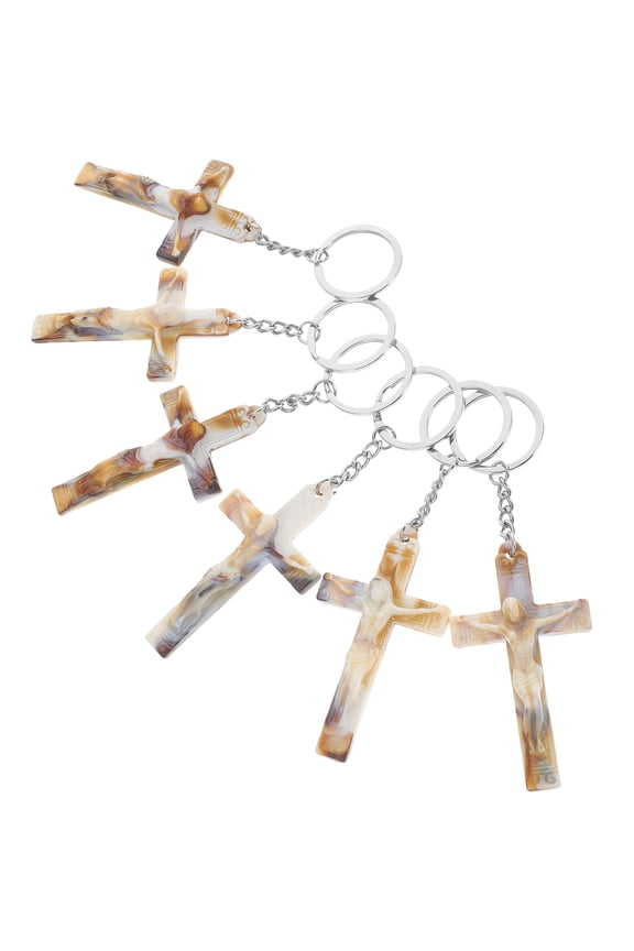 6Pcs Metal Keyrings Multi Hanging Charms for Handbags Baptism Accessories for Friends