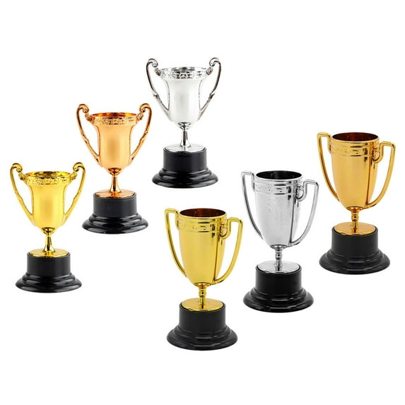 MEIBUTYUP 6Pcs Decorative Small Plastic Trophies Lightweight Portable Prize Ornaments