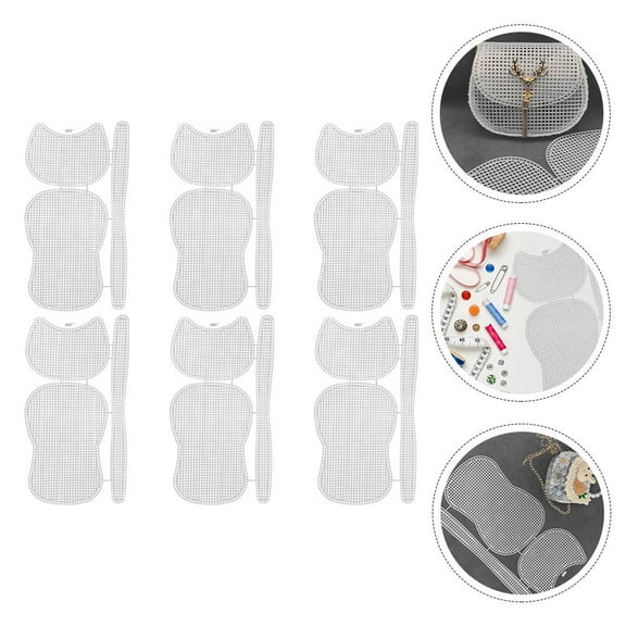 MEIBUTYUP 6-Pack White Weaving Plates for Crochet, Embroidery, Crafting and Bag Making Supplies