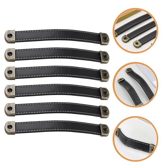 MEIBUTYUP 6Pcs Wear Proof Black Handles for Drawer Cabinet Wardrobe Doors