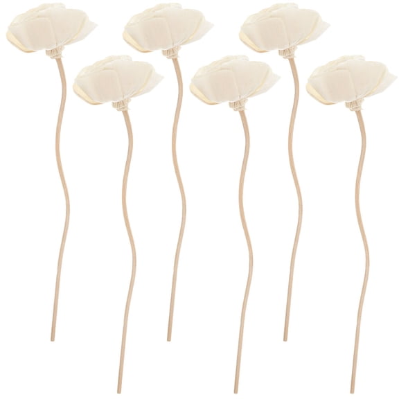 MEIBUTYUP Scent Sticks Flowers Dried Flower Diffuser Sticks White 6Pcs