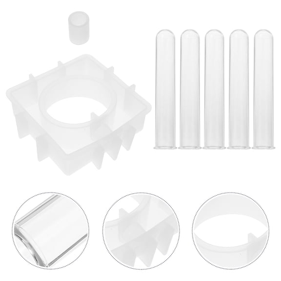 MEIBUTYUP 7PCS Epoxy Resin Molds for Flower Vase Making Transparent Silica Craft Tools