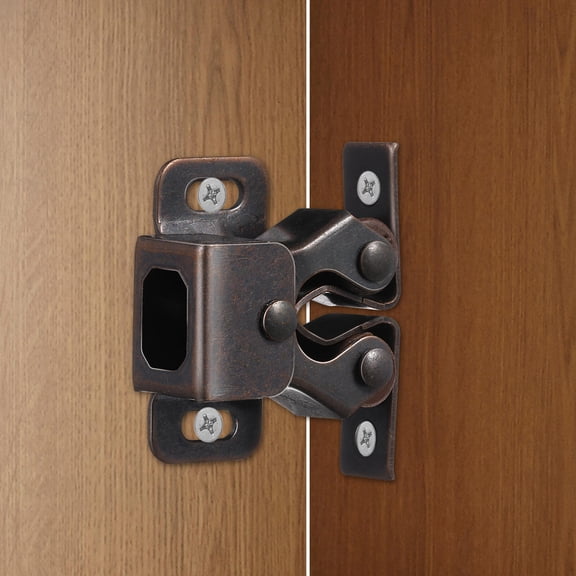 MEIBUTYUP 8Sets Heavy Duty Double Roller Catch Cabinet Latches Dark Brown for Storage Boxes