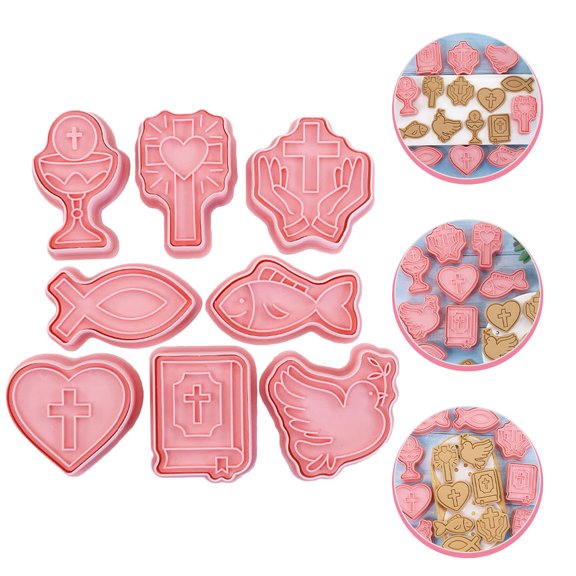MEIBUTYUP 8-Piece Biscuit Molds Set for Baking, Easy to Demould, PP Material, Perfect Baking Accessories