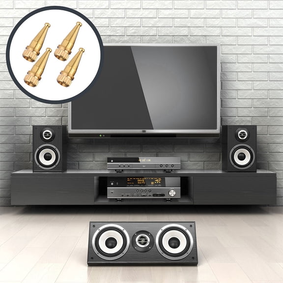 MEIBUTYUP 8Pcs Speaker Copper Spikes Pad Protection Stand for Speaker Amplifier and Player