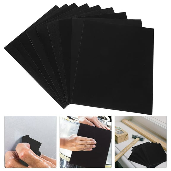 MEIBUTYUP Black Fuzzy Sandpaper Set 9 Sheets for Wet and Dry Sanding on Wood, Metal, Electronics, and More
