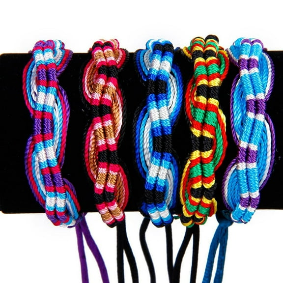 MEIBUTYUP 9Pcs Thread Wrist Bracelet Handmade Knotted Design Friendship Bracelets for Wrist and Ankle