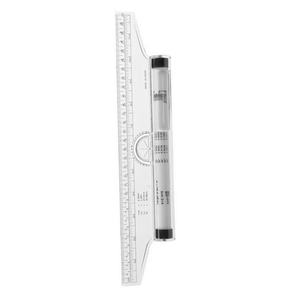 MEIBUTYUP Assorted Color Plastic Parallel Drawing Ruler for Marking Use with Protractor and Roller 12 Inch