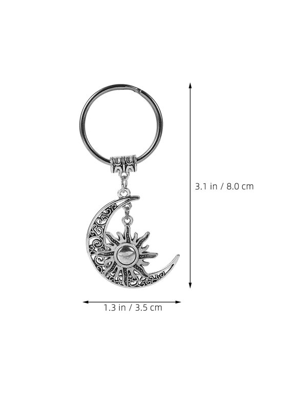 Vintage Sun Moon Keychain Zinc Alloy Stylish Bag Charm Keyring Accessory for Everyday Use