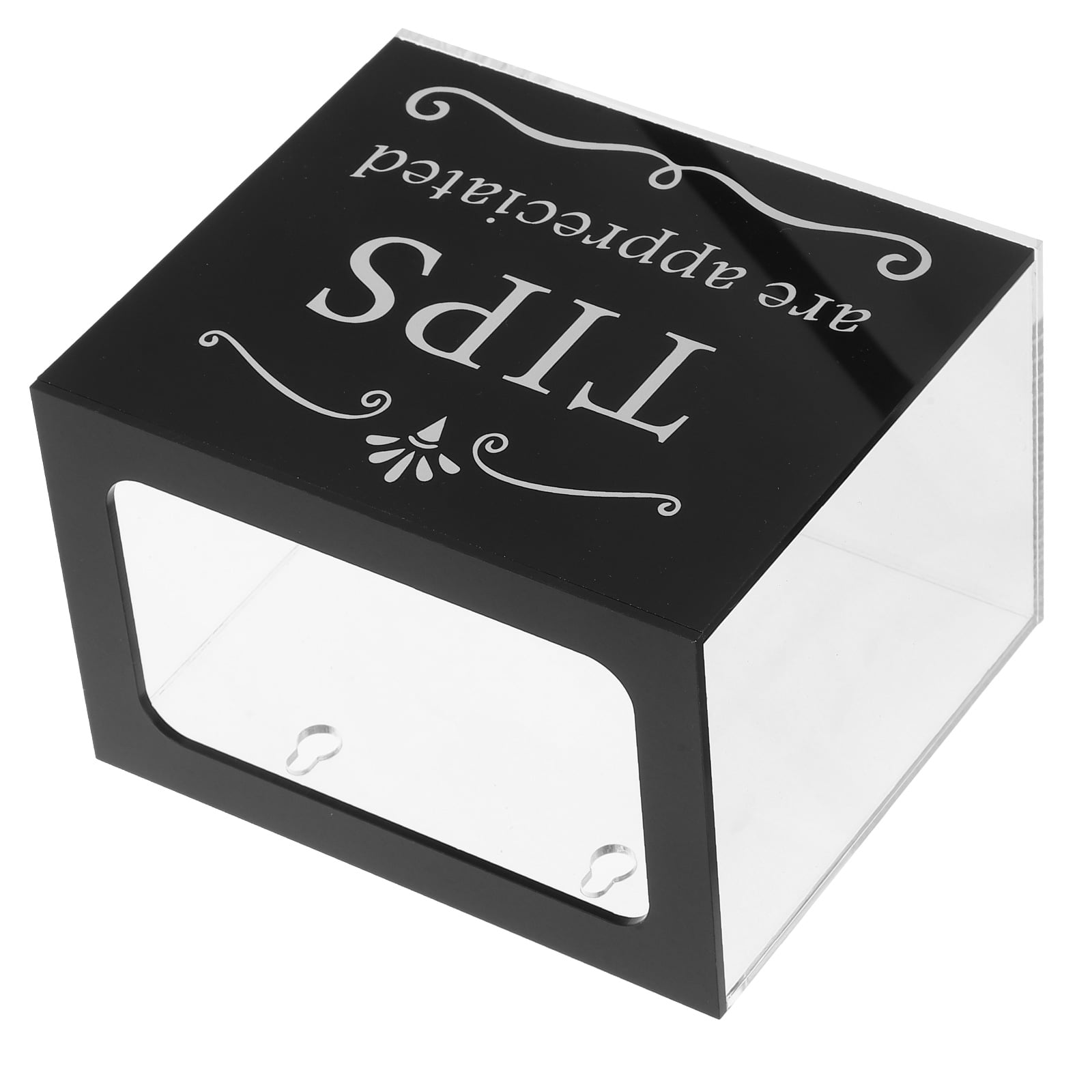 MEIBUTYUP Black Acrylic Locking Suggestion Box Donation Jar for Tips ...