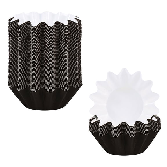 MEIBUTYUP Black Paper Cake Cups for Ice Cream Desserts and Muffins 150 Count Perfect for Parties and Home Use