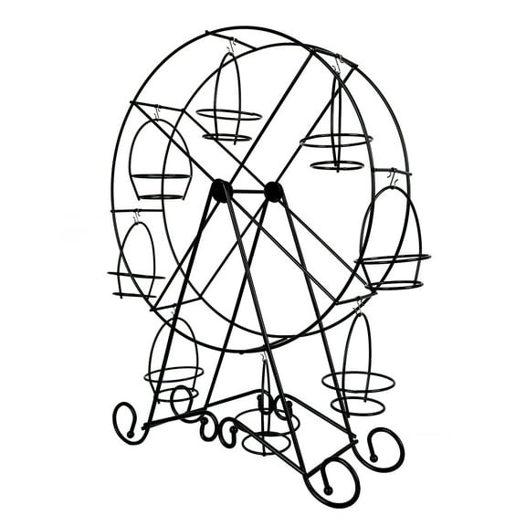 MEIBUTYUP Elegant Black Metal Ferris Wheel Cake Stand for Wedding Party Decor, 1-Piece Display Stand