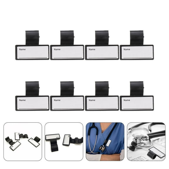 MEIBUTYUP Black Stethoscope ID with ABS Name Plate for , Easy Identification, Compact and Design