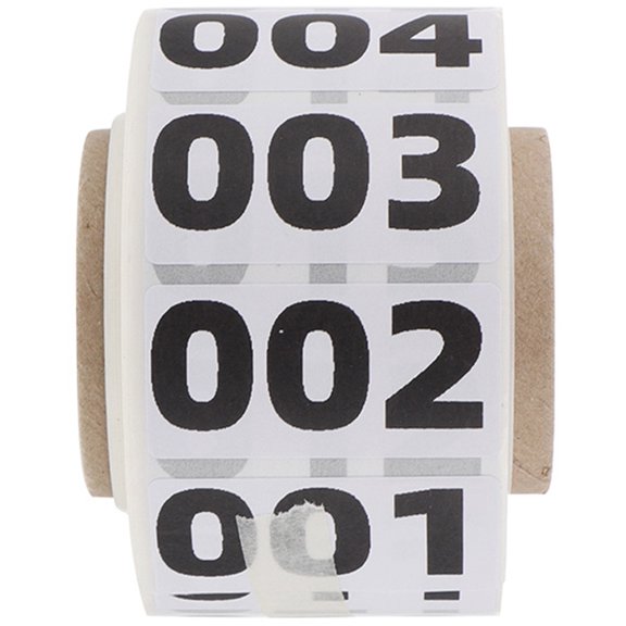 MEIBUTYUP Black Thermal Adhesive Labels for Inventory Tracking, Strong Self Adhesive, Pre Printed Numbers